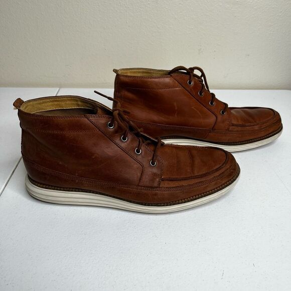Cole Haan Lunargrand Brown Leather Chukka Ankle Boots Moc Toe Lace Up Men 10 main image 10